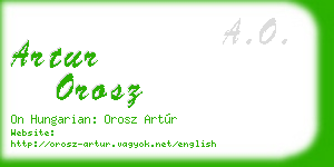 artur orosz business card